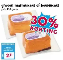 Boon`s Markt g'woon marmercake of boerencake aanbieding