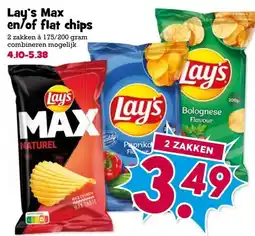 Boon`s Markt Lay's Max en/of flat chips aanbieding