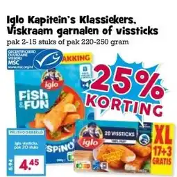 Boon`s Markt Iglo Kapitein's Klassiekers, Viskraam garnalen of vissticks aanbieding