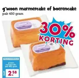 Boon`s Markt g'woon marmercake of boerencake aanbieding