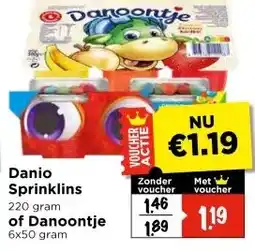 Vomar Voordeelmarkt Danio Sprinklins of Danoontje aanbieding