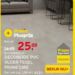 Praxis DECOMODE PVC VLOER TEGEL PRIME CIRE aanbieding