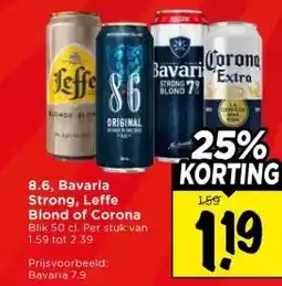 Vomar Voordeelmarkt 8.6, Bavaria Strong, Leffe Blond of Corona aanbieding