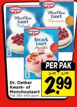Vomar Voordeelmarkt Dr. Oetker Kwark- of Monchoutaart aanbieding