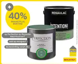 Praxis op Perfection en Renaulac kleurmuurverf aanbieding