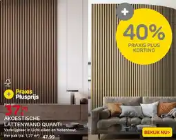 Praxis Quanti Akoestische Lattenwand - Licht aanbieding