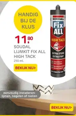 Praxis Soudal lijmkit Fix ALL High Tack wit aanbieding