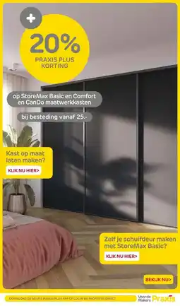 Praxis op StoreMax Basic en Comfort en CanDo maatwerkkasten aanbieding