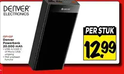 Vomar Voordeelmarkt Denver Powerbank 20.000 mAh aanbieding
