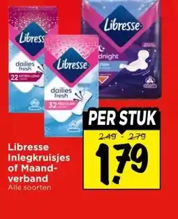 Vomar Voordeelmarkt Libresse Inlegkruisjes of Maand- verband aanbieding