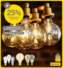 Praxis op Sencys en Eglo decoratieve lichtbronnen aanbieding