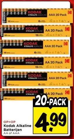 Vomar Voordeelmarkt Kodak Alkaline Batterijen AA of AAA aanbieding