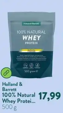 Holland & Barrett 100% Natural Whey Protein Banana aanbieding
