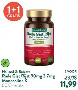 Holland & Barrett Rode Gist Rijst 90mg 2.7mg Monacoline K aanbieding
