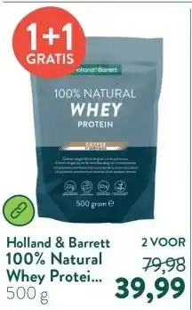 Holland & Barrett 100% Natural Whey Protein Coffee aanbieding