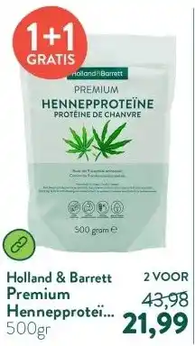 Holland & Barrett Premium Hennepproteïne Poeder aanbieding