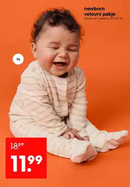 HEMA newborn velours pakje aanbieding