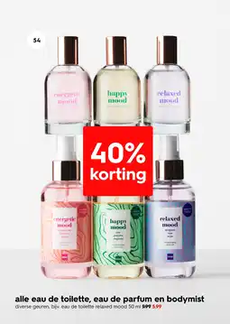 HEMA Alle eau de toilette, eau de parfum en bodymist aanbieding