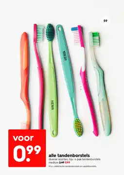 HEMA Alle tandenborstels aanbieding