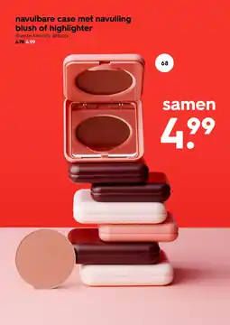 HEMA Navulbare case met navulling blush of highlighter aanbieding