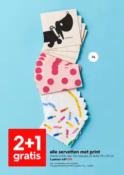 HEMA Alle servetten met print aanbieding