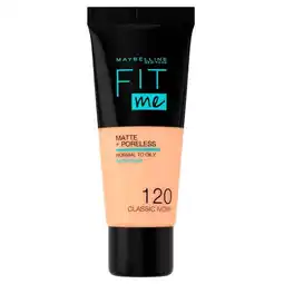 Trekpleister Maybelline New York Fit Me Matte & Poreless 120 Classic Ivory Foundation aanbieding