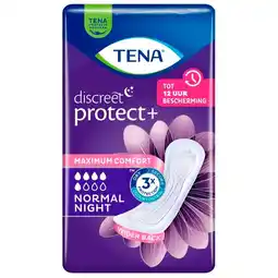 Trekpleister Tena Discreet Protect+ Normal Night Verbanden aanbieding