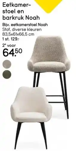 Leen Bakker Eetkamer- stoel en barkruk Noah aanbieding