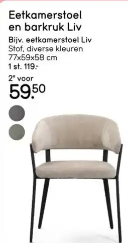 Leen Bakker Eetkamerstoel en barkruk Liv aanbieding