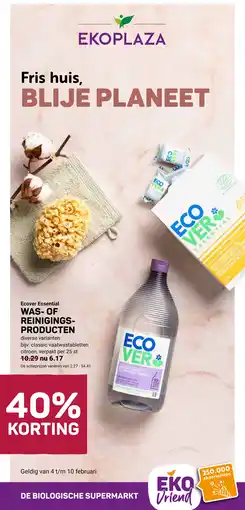 Ekoplaza Ecover essential Was of reinigings producten aanbieding
