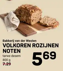 Ekoplaza Bakkerij van der westen volkoren rozijnen noten aanbieding