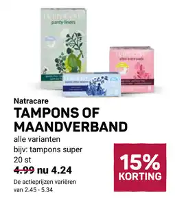 Ekoplaza Natracare Tampons of maandverband aanbieding