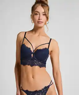 Hunkemoller Hunkemöller Voorgevormde longline beugel bh Isabella Blauw aanbieding
