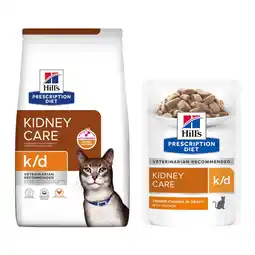 Zooplus 8 kg Hill's Prescription Diet + 12 x 85 g bijpassend natvoer gratis! - k/d Kidney Care met Kip aanbieding