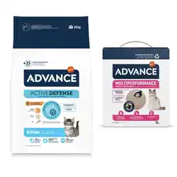 Zooplus 10 kg Advance droogvoer voor katten + 6 L Advance kattenbakvulling gratis! - Kitten aanbieding