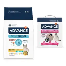 Zooplus 10 kg Advance droogvoer voor katten + 6 L Advance kattenbakvulling gratis! - Sterilized Sensitive aanbieding