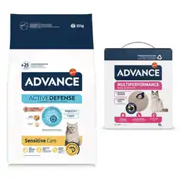 Zooplus 10 kg Advance droogvoer voor katten + 6 L Advance kattenbakvulling gratis! - Sensitive Zalm & Rijst aanbieding