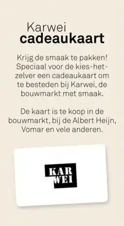 Karwei Karwei cadeaukaart aanbieding