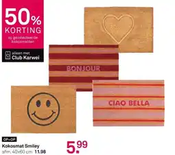 Karwei Kokosmat Smiley aanbieding