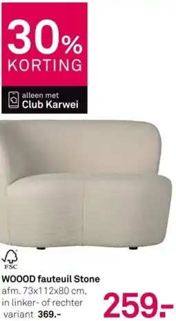 Karwei WOOOD fauteuil Stone aanbieding
