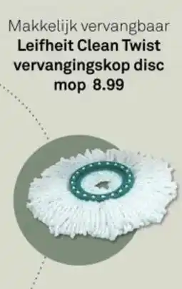 Karwei Leifheit Clean Twist vervangingskop disc mop aanbieding