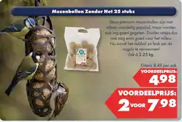 Huisdier Voordeelshop Mezenbollen Zonder Net 25 stuks aanbieding