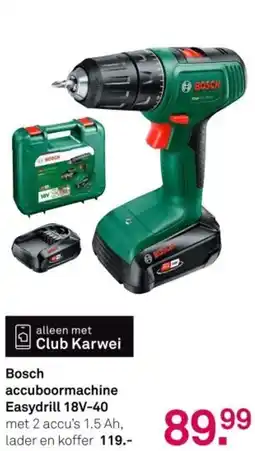 Karwei Bosch accuboormachine Easydrill 18V-40 aanbieding