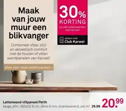 Karwei Lattenwand viltpaneel Perth aanbieding