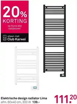 Karwei Elektrische design radiator Lima aanbieding