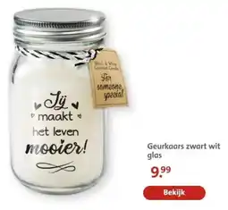Bruna Geurkaars zwart wit glas aanbieding