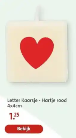 Bruna Letter Kaarsje Hartje rood aanbieding