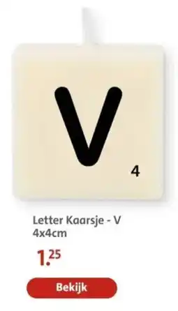 Bruna Letter Kaarsje V aanbieding