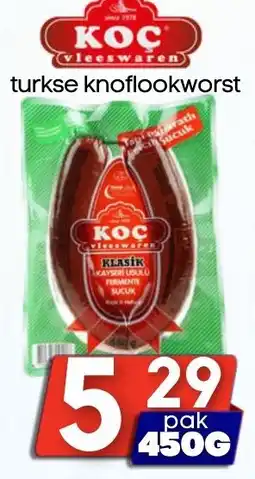 Özbaktat Supermarkt KOC vleeswaren turkse knoflookworst aanbieding