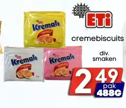 Özbaktat Supermarkt ETi cremebiscuits cremebiscuits aanbieding